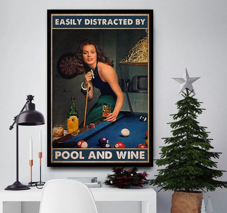 Beautiful lady easily distracted by pool and beer poster - Emilyshirt  American Trending shirts