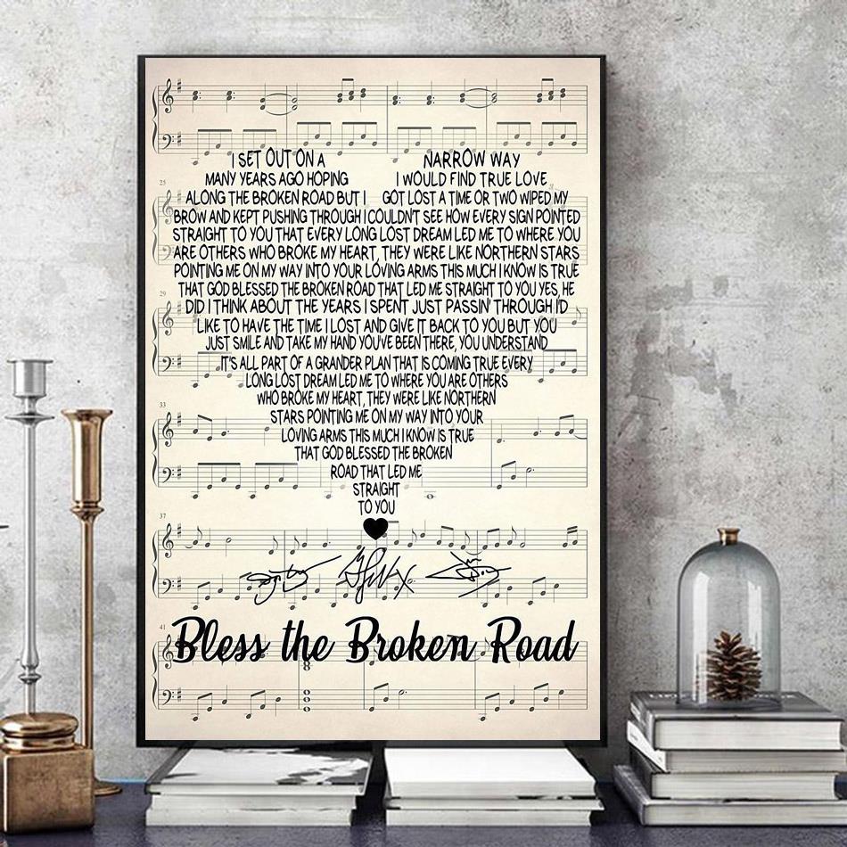 Bless the broken road lyrics heart shape poster