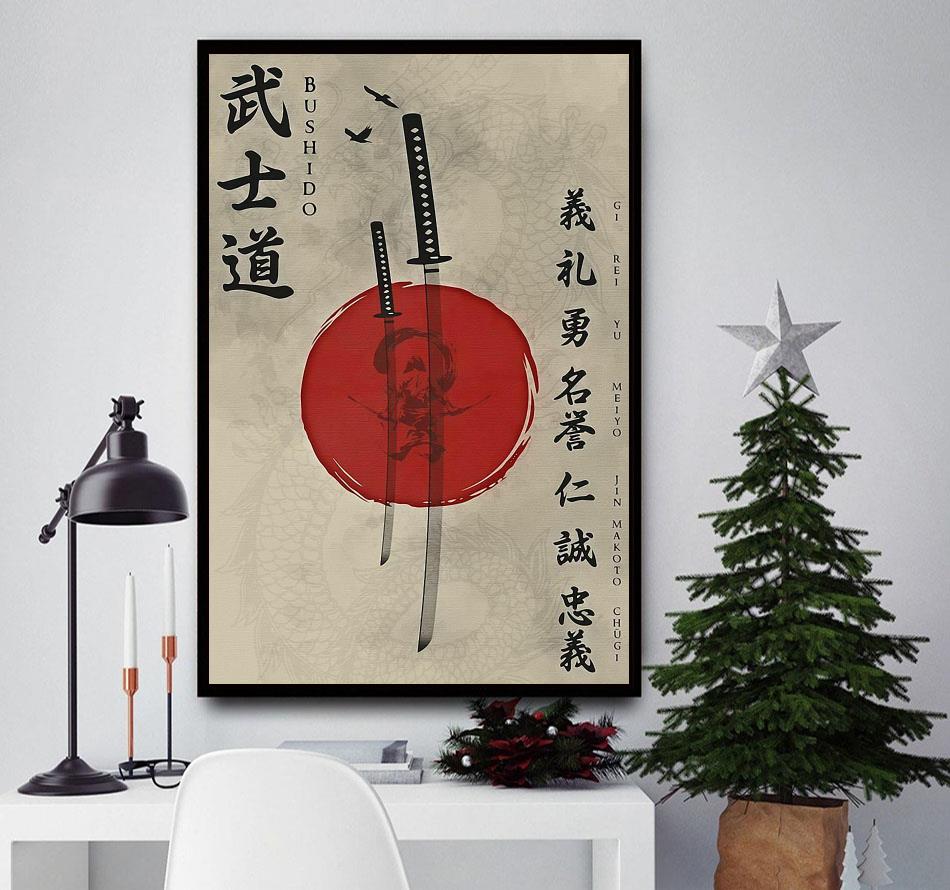 Bushido Japanese Samurai print canvas - Emilyshirt American Trending shirts, image size:950x890