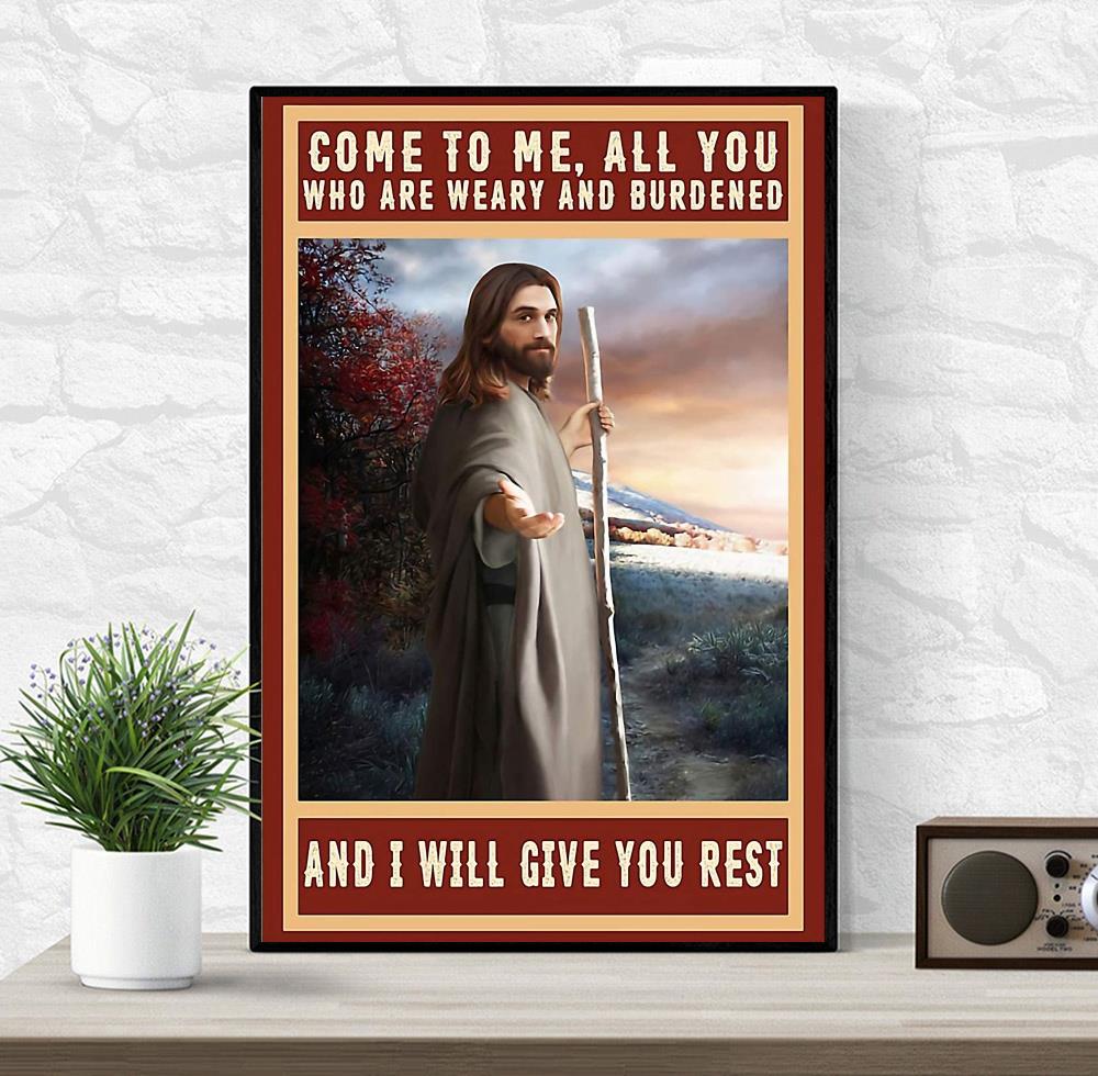 Jesus Christ canvas come to me all you who are weary and burdened wrapped