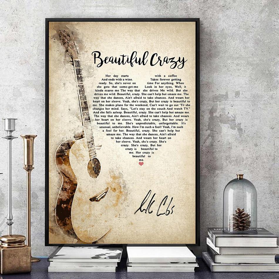 Luke Combs Beautiful Crazy Man Lady Couple Grey Song Lyric Quote Print -  Red Heart Print