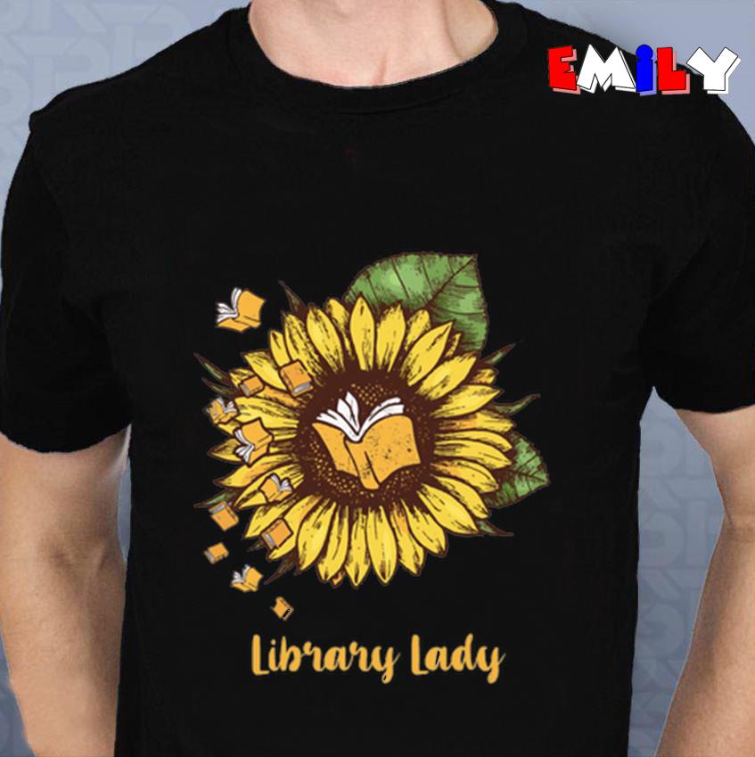 Library Lady - Sunflower Library Lady T-Shirt Library Lady - Sunflower Library Lady T-Shirt