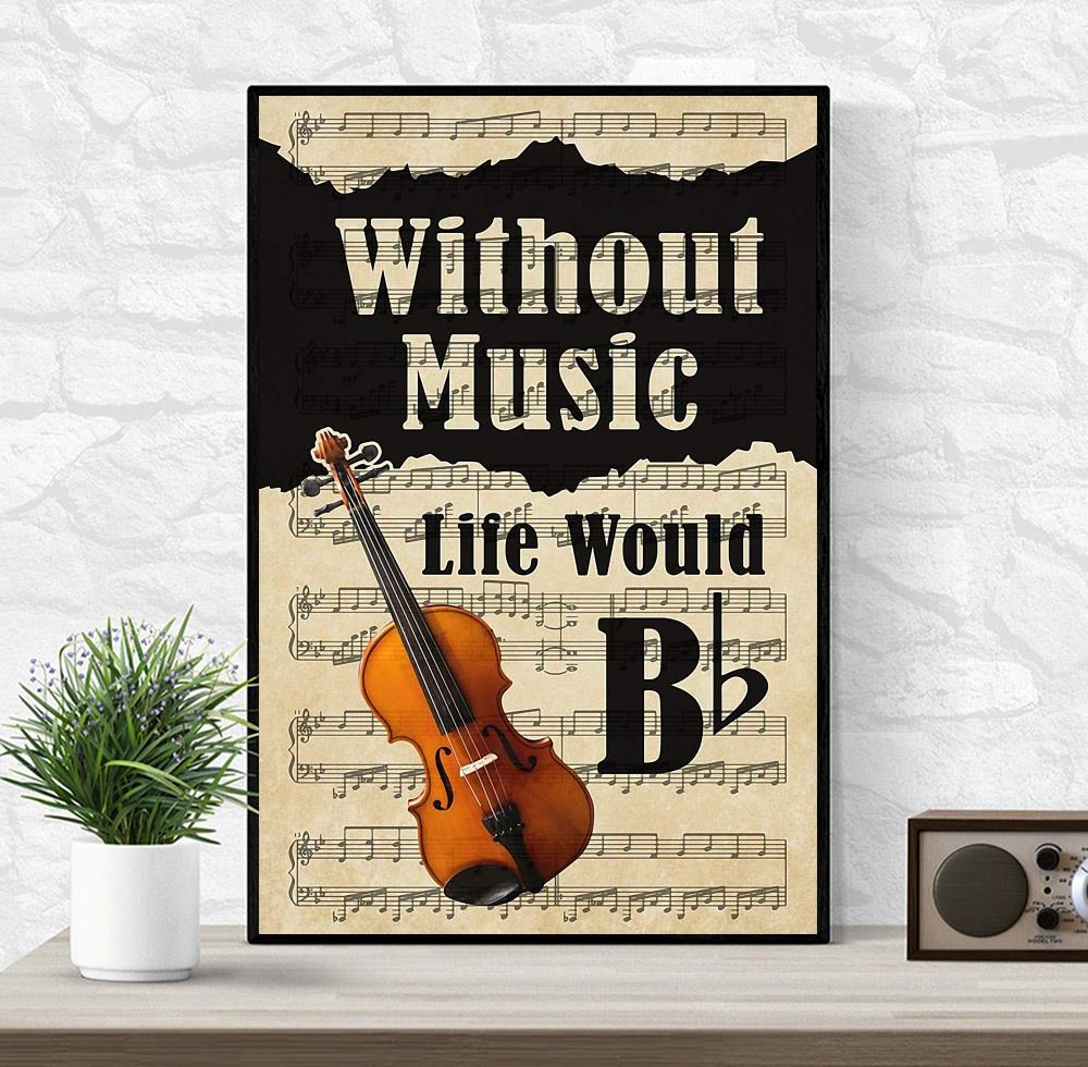 Violin without music life would be lyrics wall art wrapped