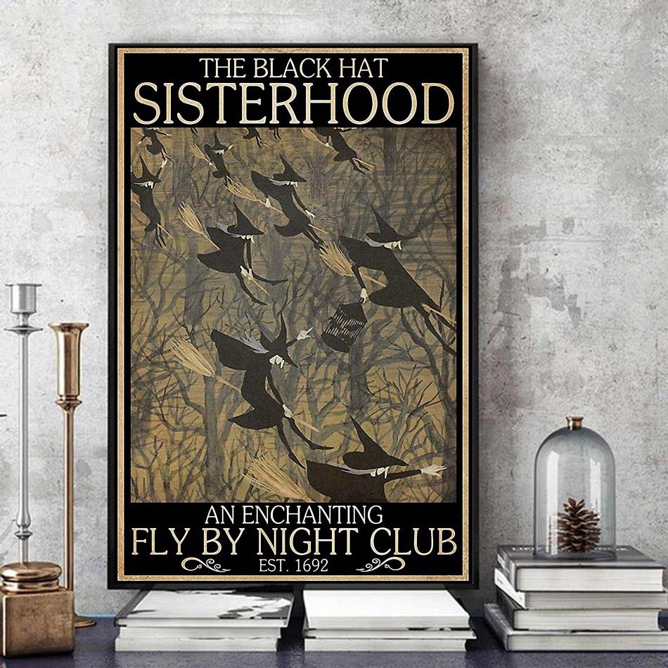 Witches the black hat sisterhood fly by night club poster art