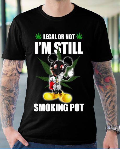 mickey mouse smoking weed t shirt