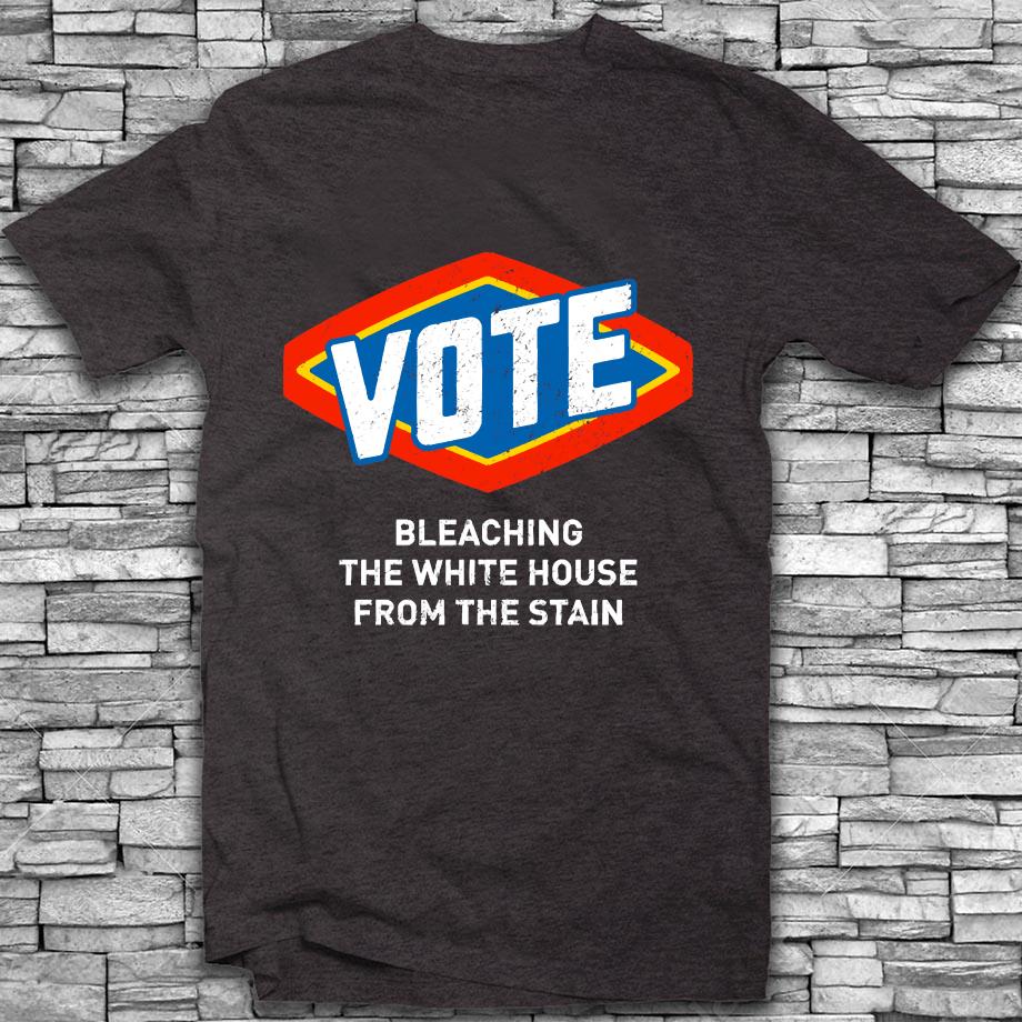 Anti Trump bleaching the white house from stain disinfectant t-s Dark Grey