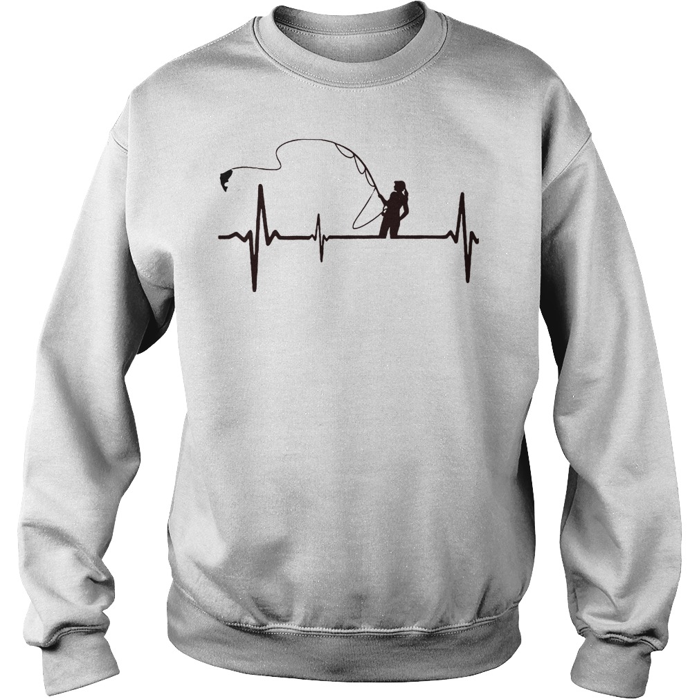 Fishing girl heartbeat shirt, ladies shirt, hoodie and sweater