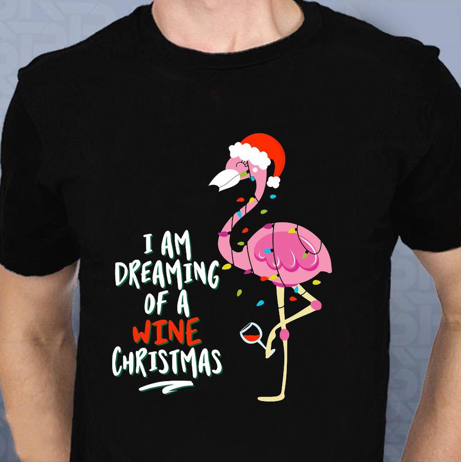 dreaming of a wine christmas shirt