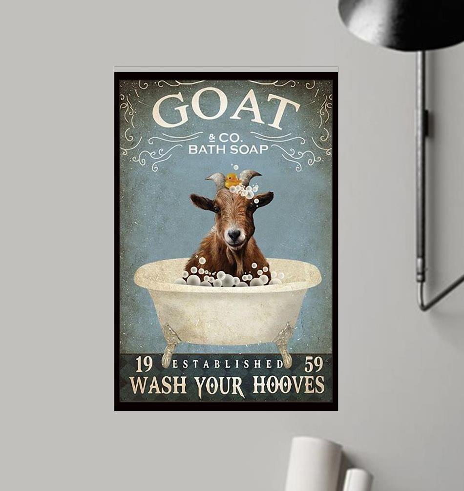 Goat bath soap wash your hooves wrapped canvas frame
