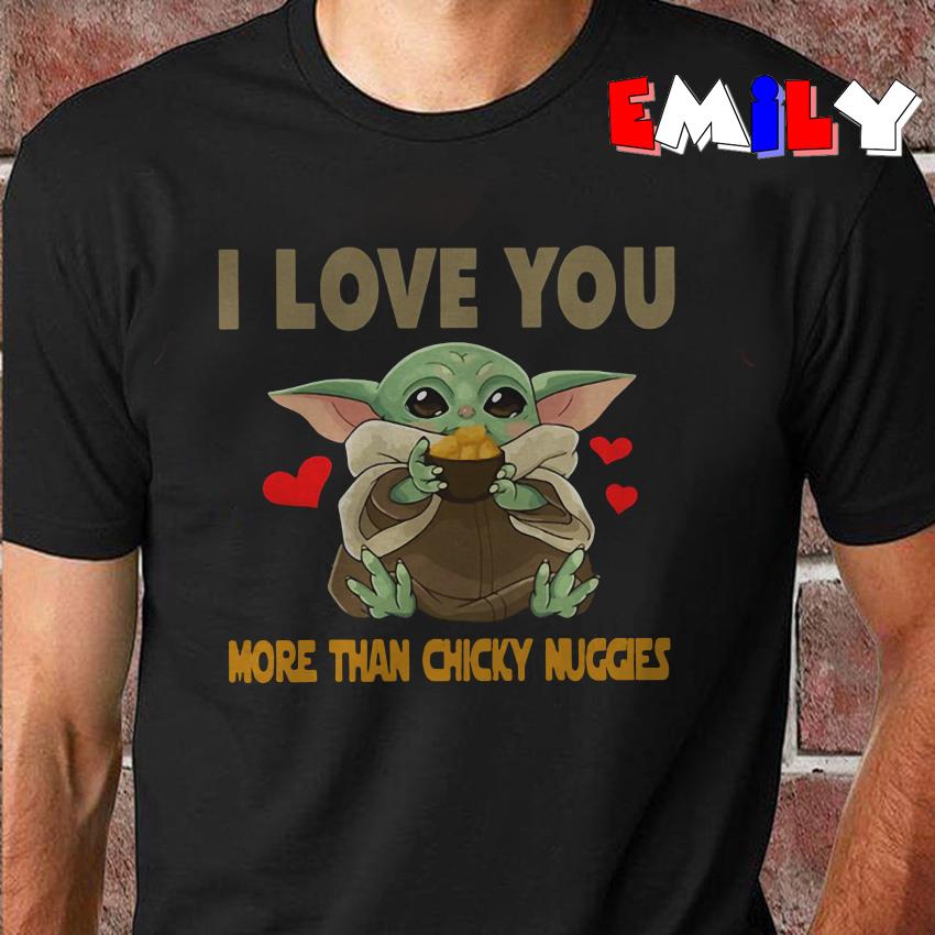 Bucktee Chicky Nuggies Baby Yoda Shirt (Style: Long Sleeve, Color: Black, Size: 5XL)