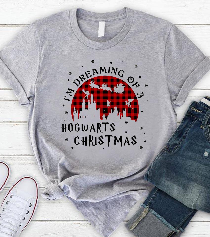 Jane Austen Lucht Investeren Im dreaming of a Hogwarts Harry Potter chequered Christmas t-shirt