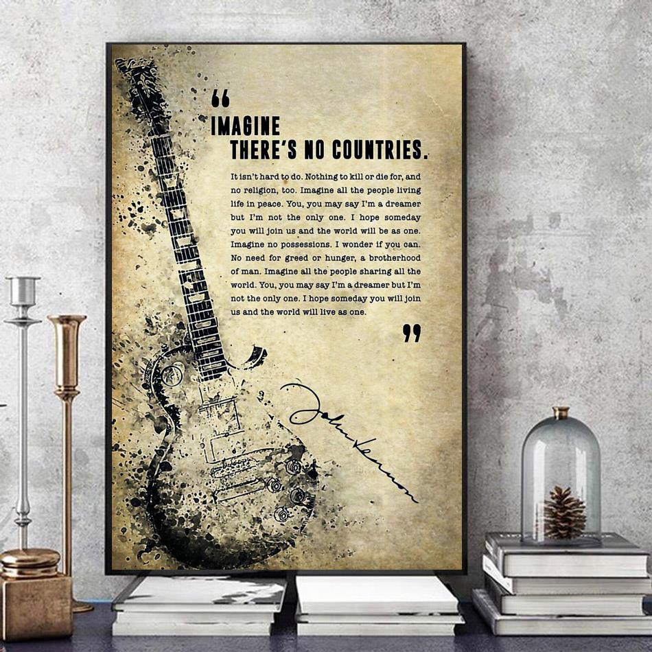 John Lennon Imagine Quote Song Lyric Print