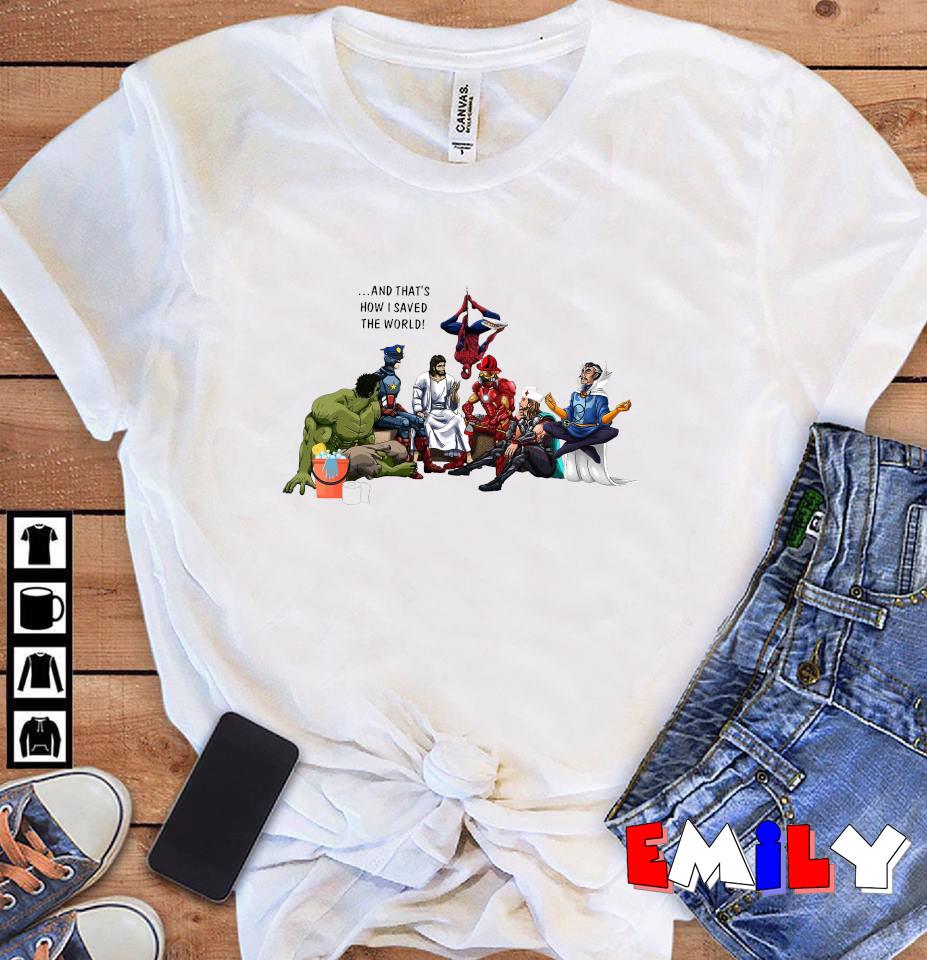 T-shirt Gioventù And That's How I Saved The World Jesus Avengers - Foto 9