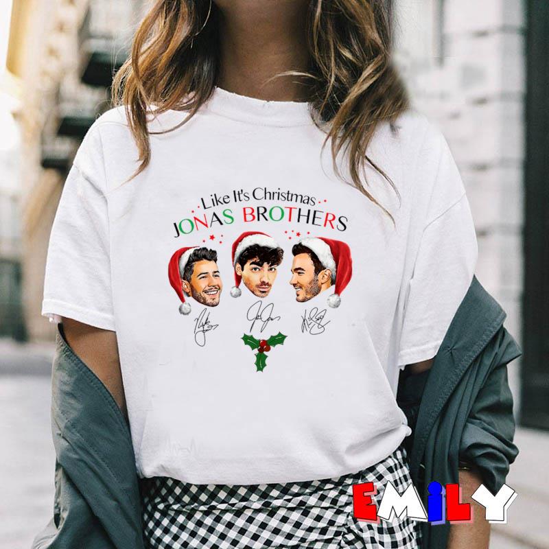 Cataract privatliv shuffle Like its Christmas Jonas Brothers signature funny t-shirt