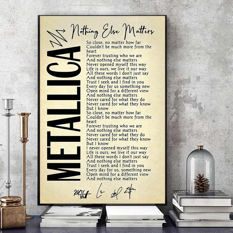 Metalica Nothing Else Matters lyrics song poster - Emilyshirt