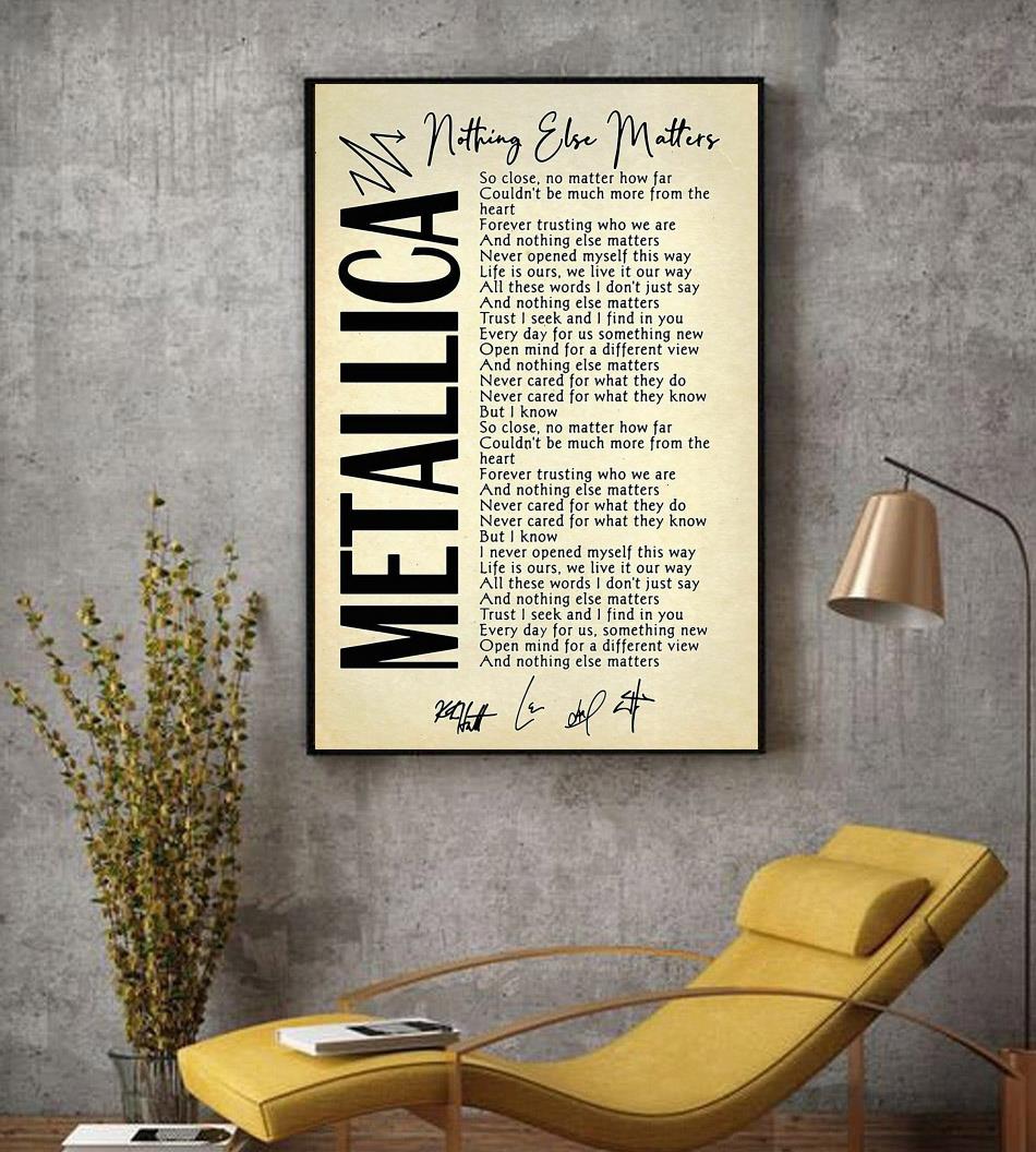 Metalica Nothing Else Matters lyrics song poster - Emilyshirt