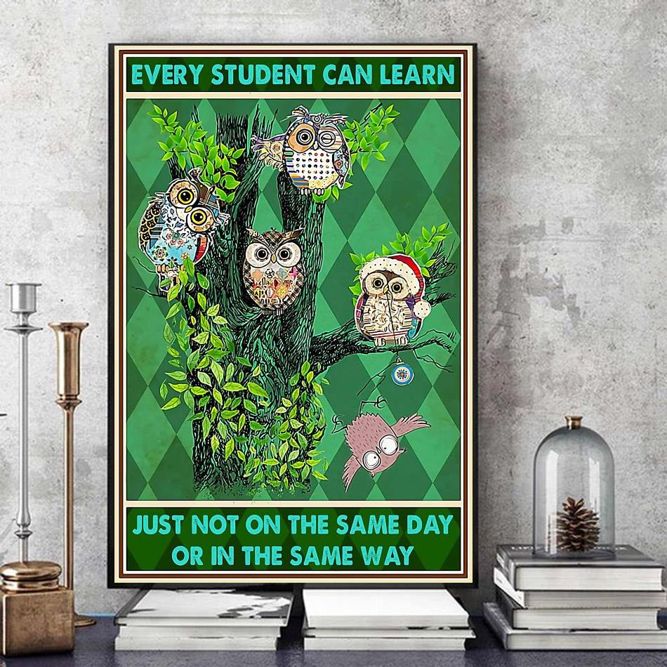 owl-every-student-can-learn-just-not-on-the-same-day-poster