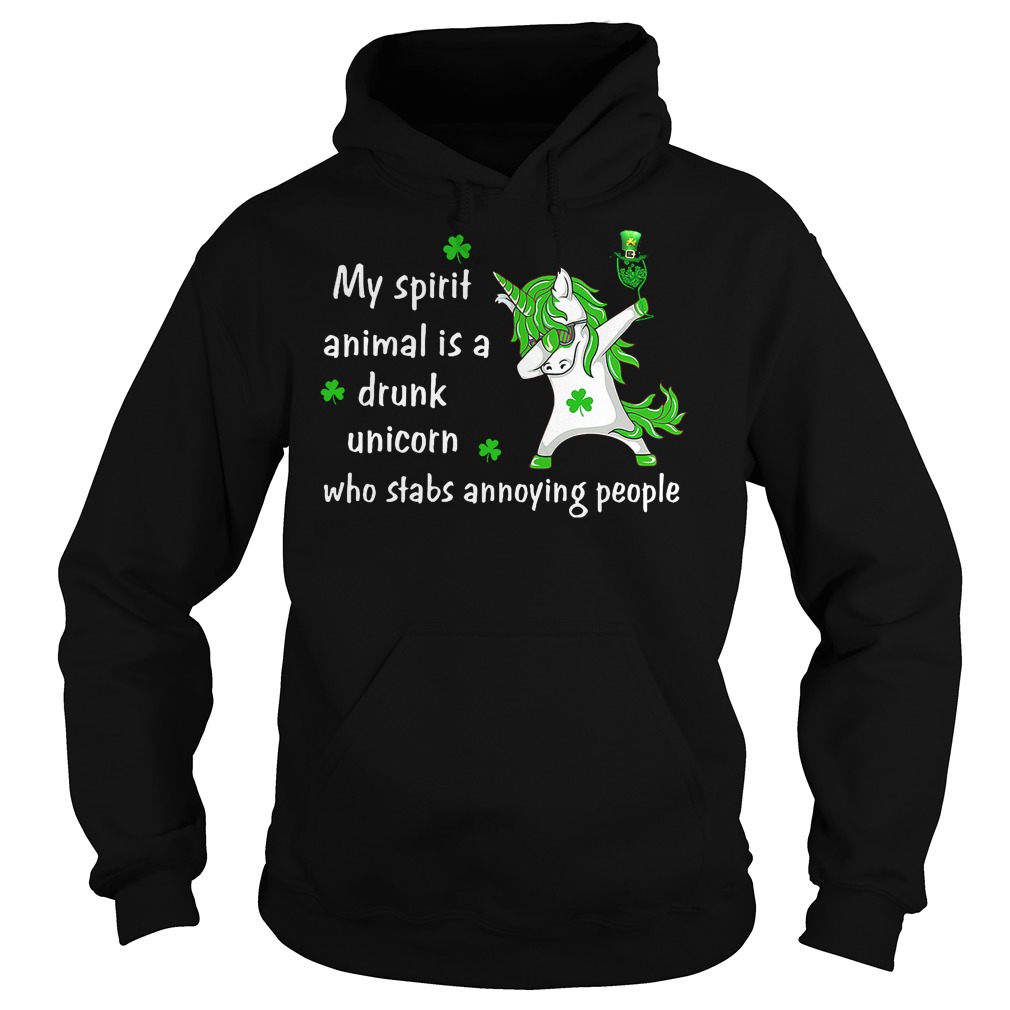 Patrick Unicorn my spirit animal is a drunk unicorn who stabs annoying people shirt