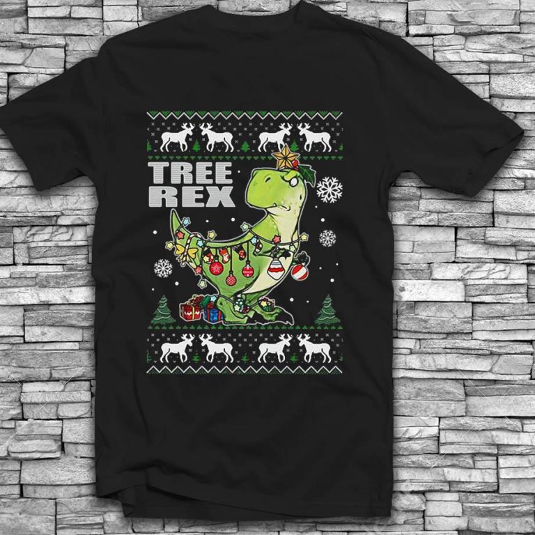 tree rex christmas t shirt