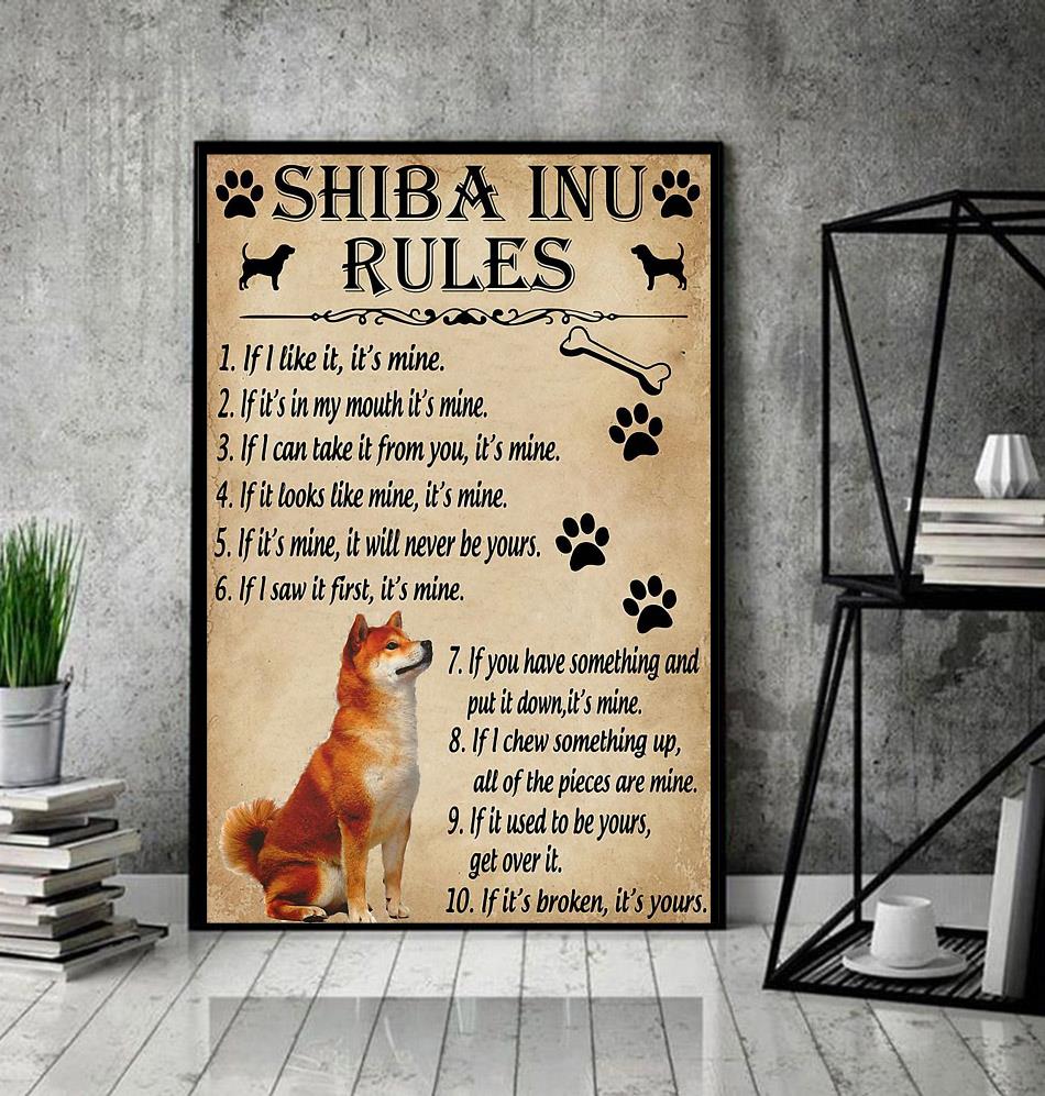 Shiba Inu rules poster canvas decor