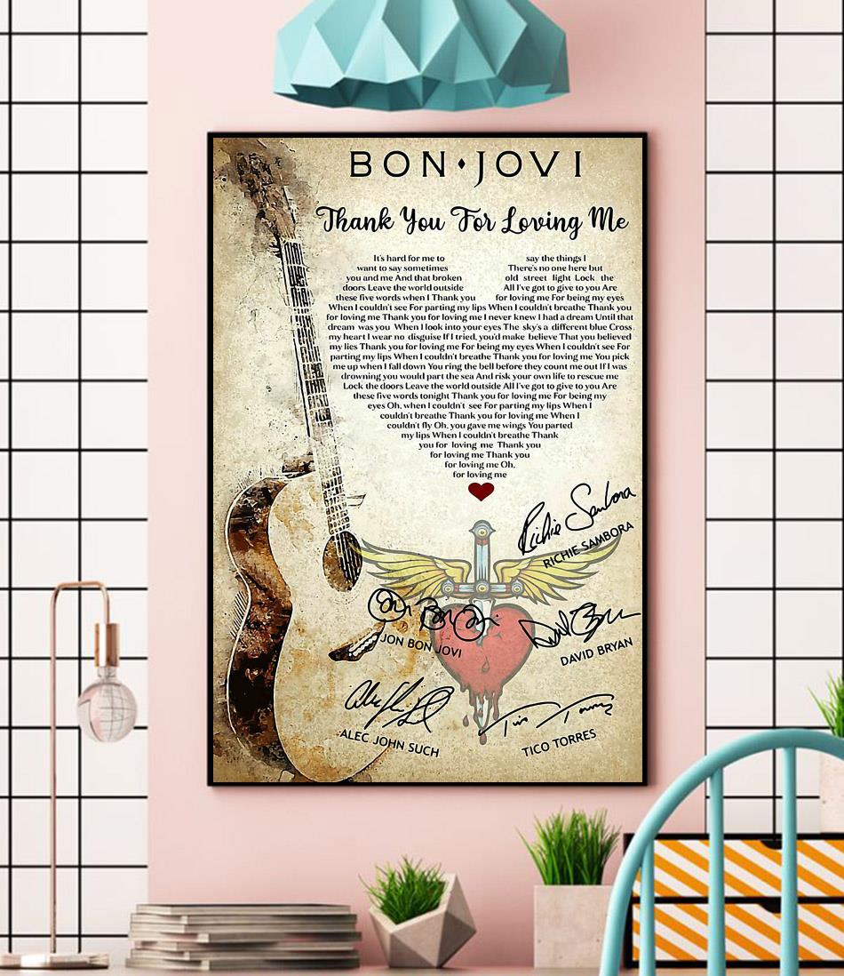 Bon Jovi Thank You For Loving Me Song Lyrics Typography Wall Sticker Graphics l1 