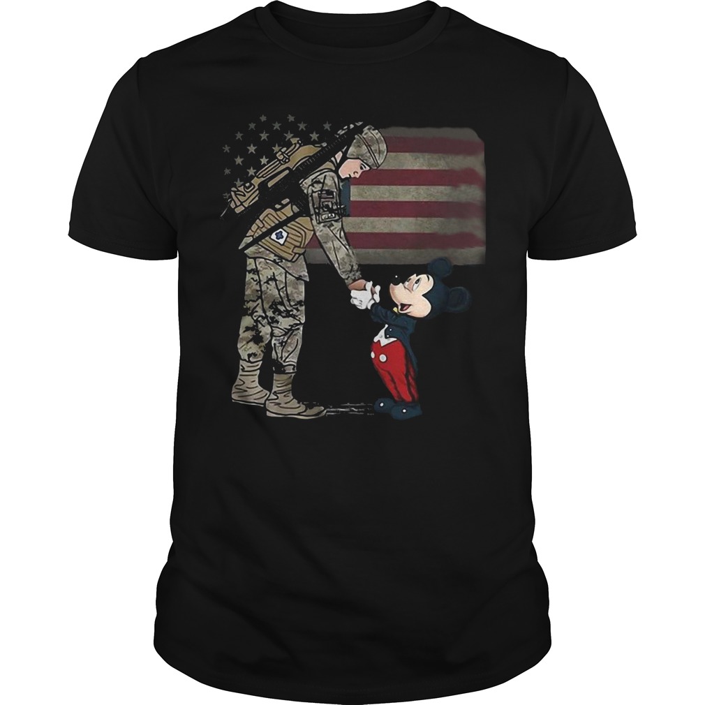 The American soldier shake Mickey mouse's hand shirt