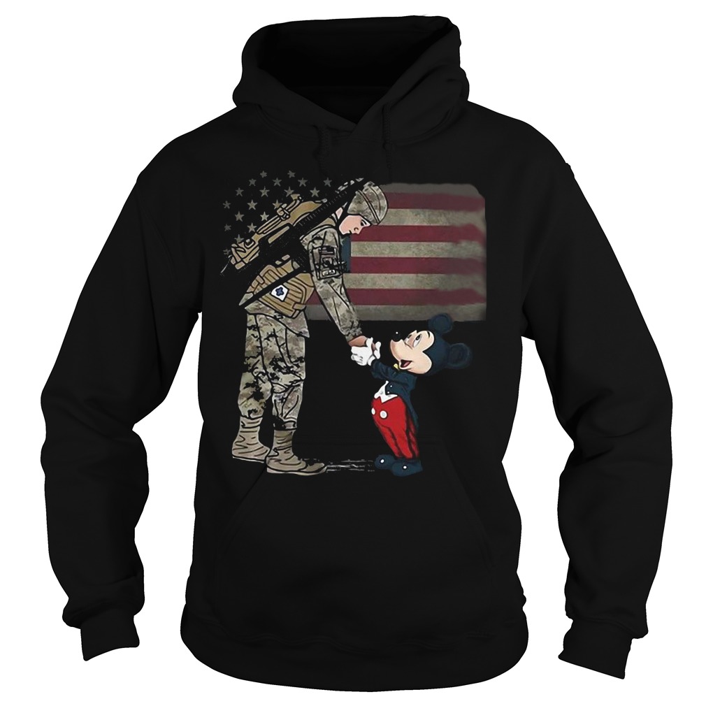 The American soldier shake Mickey mouse's hand shirt