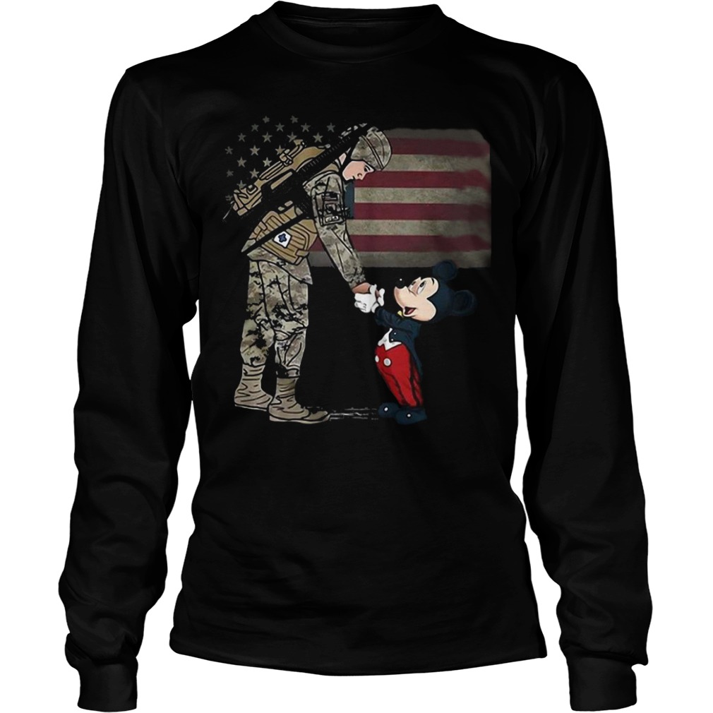 The American soldier shake Mickey mouse's hand shirt