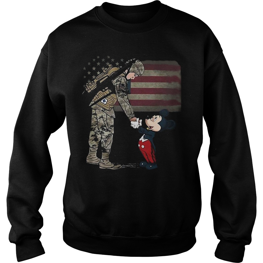 The American soldier shake Mickey mouse's hand shirt