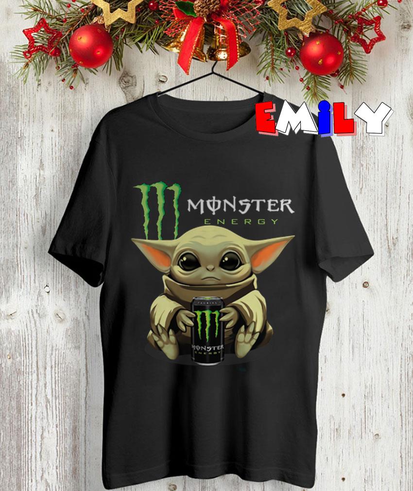 Baby Yoda Hugs Monster Energy Can Star Wars Shirts