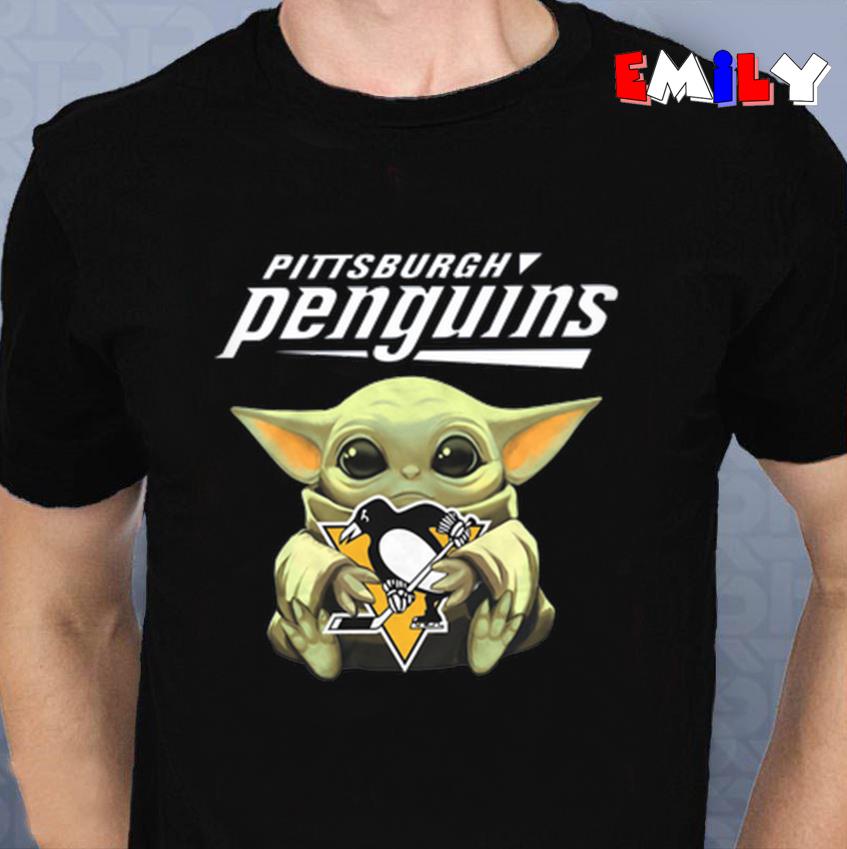 Baby Yoda Hug Pittsburgh Penguins Star Wars t-shirt by To-Tee