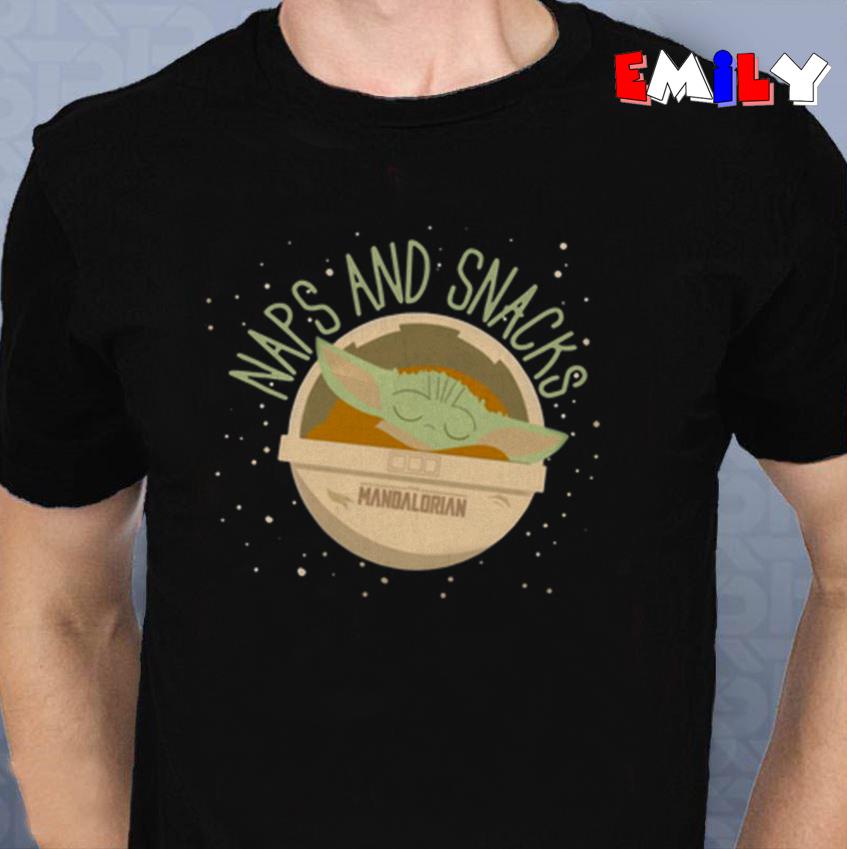 the-mandalorian-baby-yoda-naps-and-snacks unisex-t-shirt